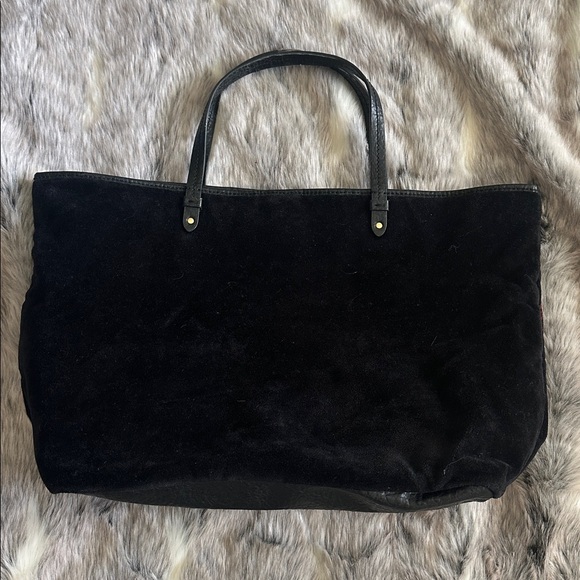 Y2K Juicy Couture Vintage Black Velour Tote Bag Pammy Purse - Picture 4 of 11